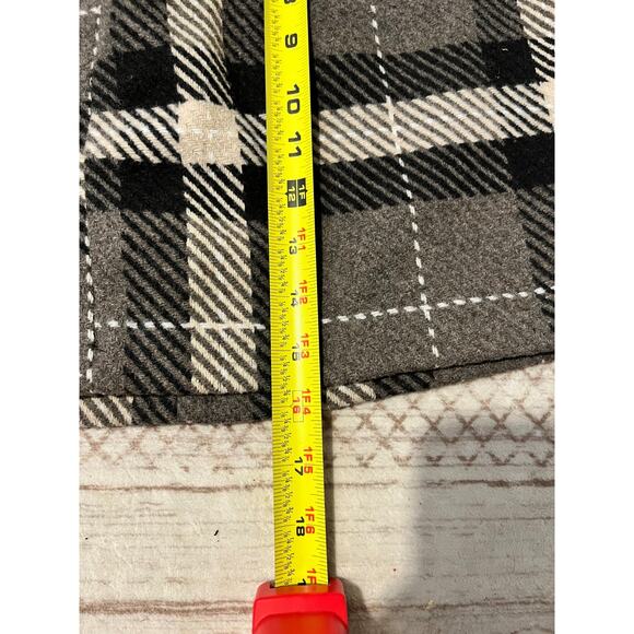 Women's H&M Brown Black Lined Plaid Skirt 30 Inch Waist Back Zip 16" Length - Picture 4 of 5